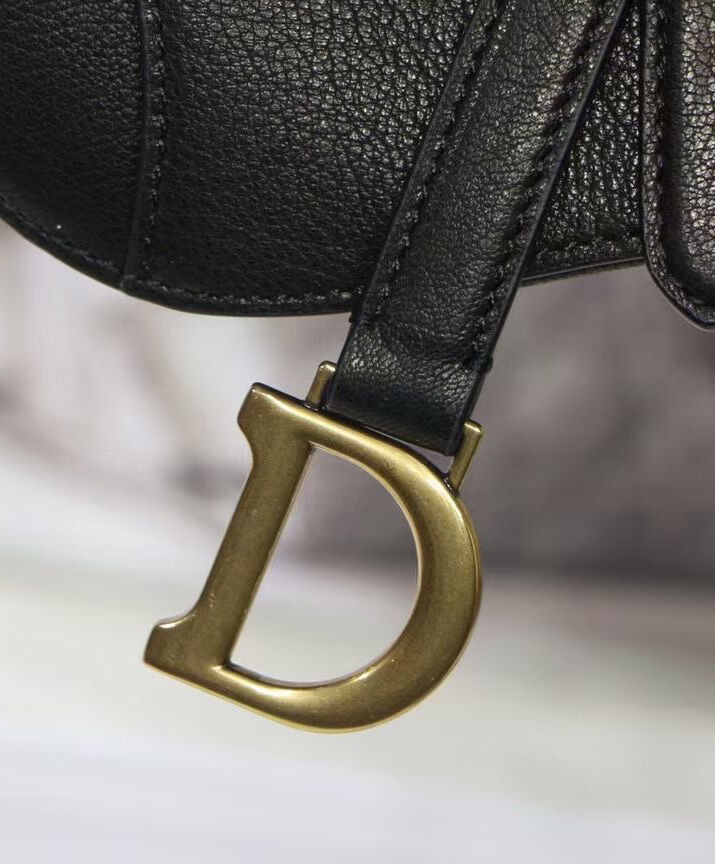 Christian Dior Small Micro Saddle Bag Leather Black